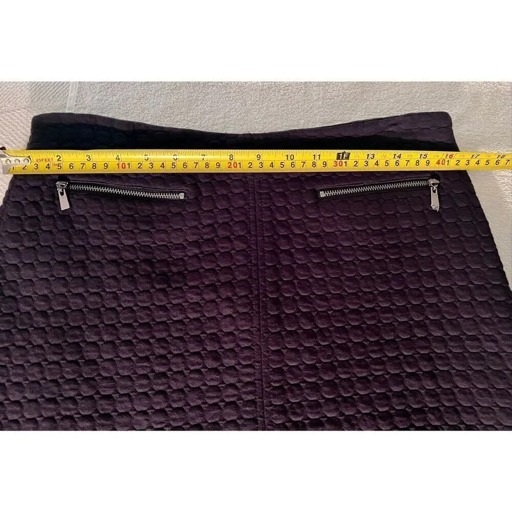 Laundry By Shelli Segal Women’s Black Quilted Zipper Pocket Skirt Size 10
